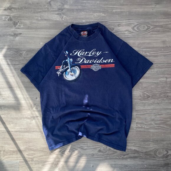 Vintage Navy Harley-Davidson T-Shirt - Picture 1 of 5